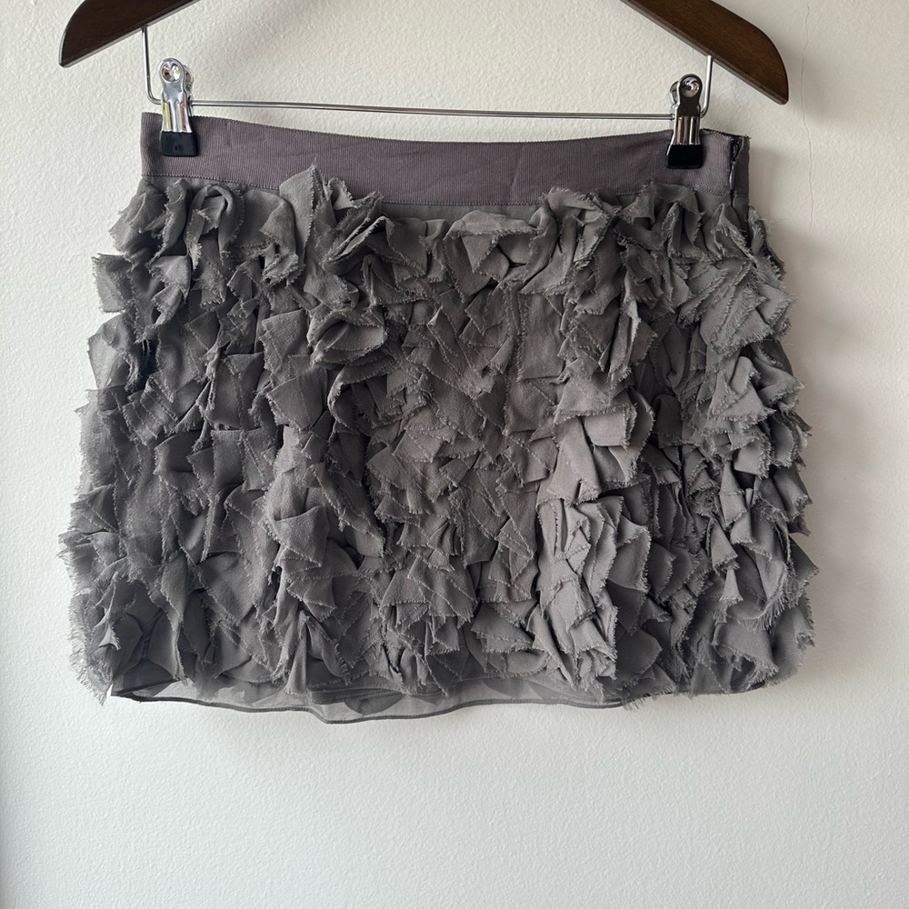 Haute Hippie Ruffle Skirt Gray Size S